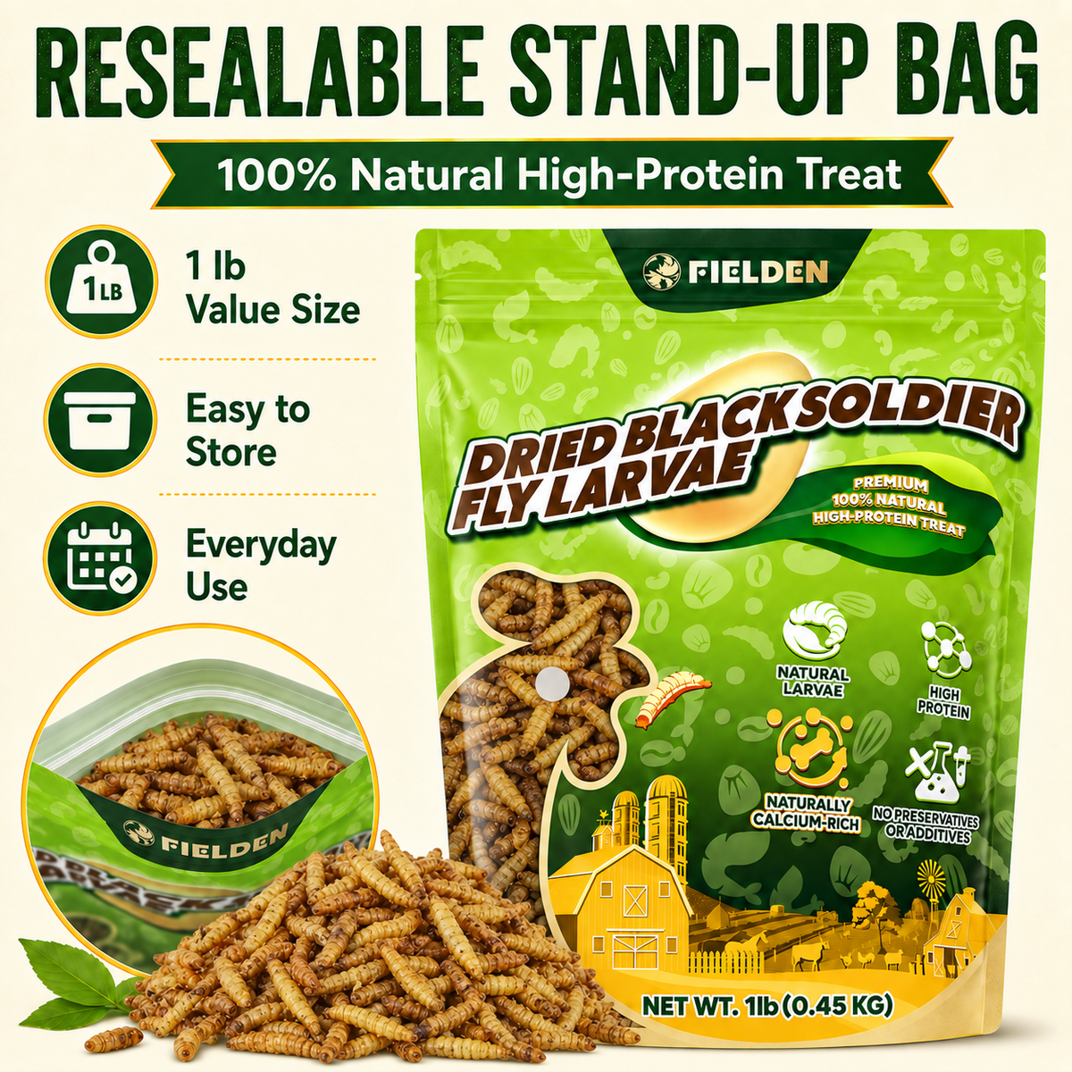 DRIED BLACK SOLDIER FLY LARVAE